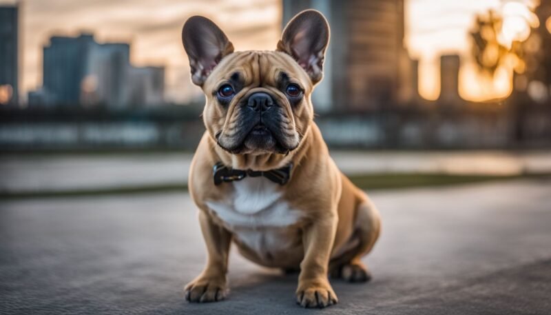 French Bulldog in various outfits and hairstyles